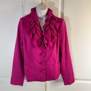 Madison Fuchsia Ruffled Blazer Small